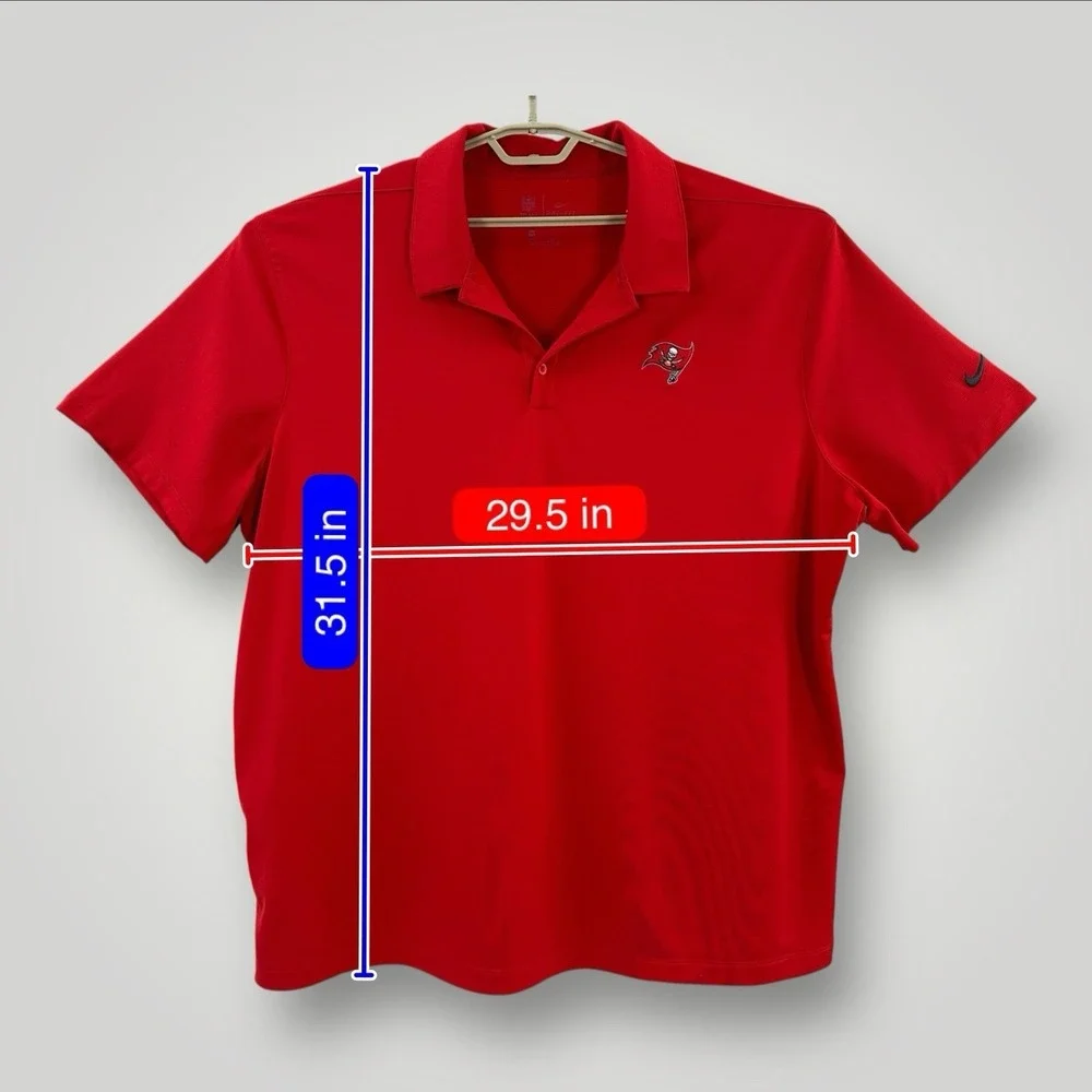 Tampa Bay Buccaneers Nike NFL On Field Dri-Fit‎ Polo Men's 3XL Red Short Sleeves